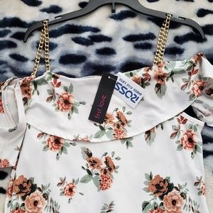 🛍White floral cold shoulder top